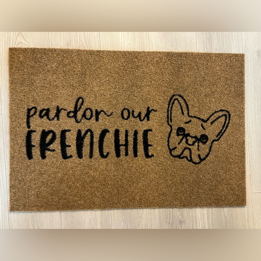 Black and Brown French Bulldog Accent Door Mat